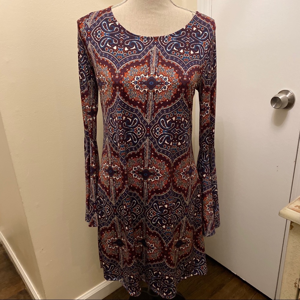Ariella Long Sleeve Printed Dress